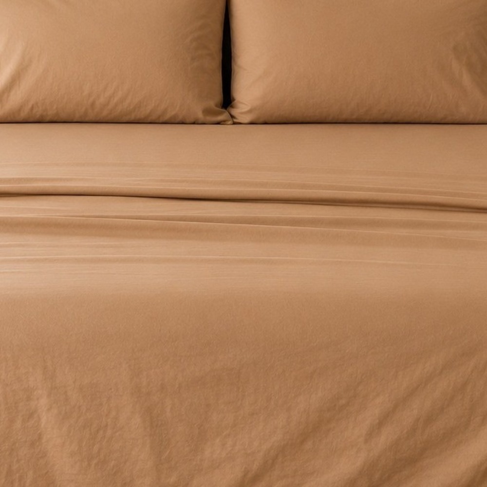 Lauren Ralph Lauren Twin Sheet Set 2-Piece Flat Fitted No Pillowcases Tan Beige